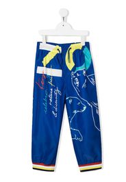 Kenzo Kids logo-print track pants - Blu