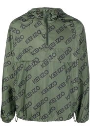 Kenzo logo-print hooded jacket - Verde