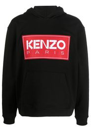 Kenzo logo-print detail hoodie - Nero