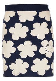 Kenzo floral intarsia-knit skirt - Blu