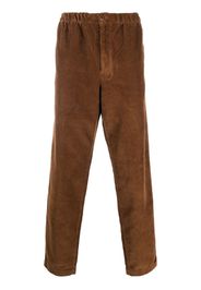 Kenzo logo-patch tapered corduroy trousers - Marrone