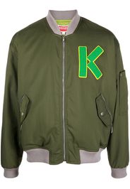 Kenzo Varsity logo-patch bomber jacket - Verde