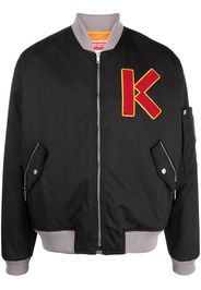 Kenzo cotton embroidered-logo bomber jacket - Nero