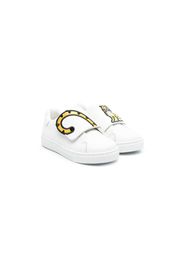 Kenzo Kids embroidered-Tiger touch-strap sneakers - Bianco