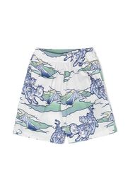 Kenzo Kids Shorts con stampa - Bianco