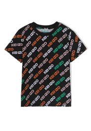 Kenzo Kids logo-print short-sleeved T-shirt - Nero