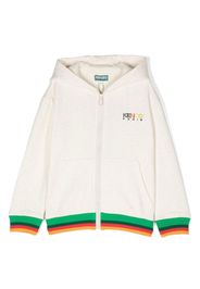 Kenzo Kids cotton logo-embroidered hoodie - Toni neutri