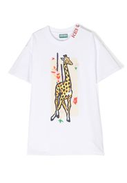 Kenzo Kids giraffe-print T-shirt dress - Bianco