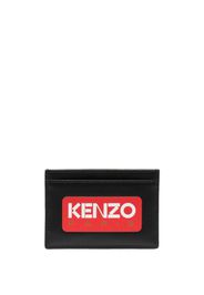 Kenzo leather logo-patch cardholder - Nero