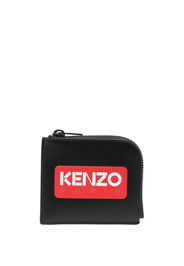 Kenzo logo-print leather coin purse - Nero