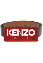 Kenzo logo-buckle leather belt - Nero