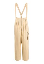 Kenzo straight-leg braces cargo trousers - Toni neutri