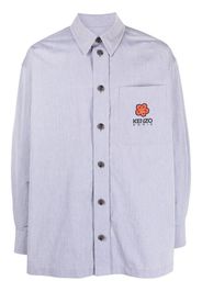 Kenzo logo-embroidered cotton shirt - Grigio