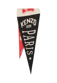 Kenzo logo-print silk scarf - Nero