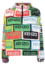 Kenzo logo-print hooded jacket - Bianco