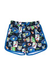 Kenzo Kids all-over graphic-print shorts - Nero