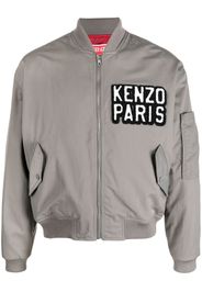 Kenzo logo-patch bomber jacket - Grigio