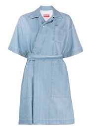 Kenzo tied-waist denim wrap dress - Blu