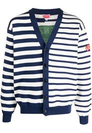 Kenzo panelled-design stripe-pattern cardigan - Bianco