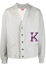 Kenzo logo-appliqué cardigan - Grigio