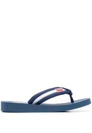 Kenzo logo-patch striped flip flops - Blu