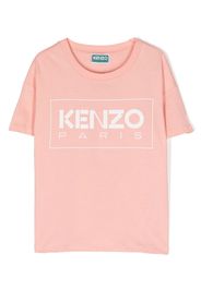 Kenzo Kids logo-print cotton-jersey T-shirt - Rosa