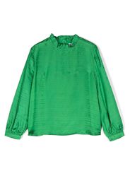 Kenzo Kids long-sleeve patterned-jacquard blouse - Verde