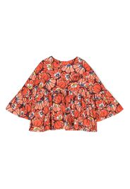 Kenzo Kids floral-print ruched blouse - Arancione