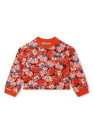 Kenzo Kids logo-embroidered cotton sweatshirt - Rosso