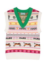 Kenzo Kids Gilet con scollo a V jacquard - Toni neutri