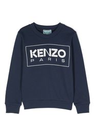 Kenzo Kids logo-print cotton sweatshirt - Blu