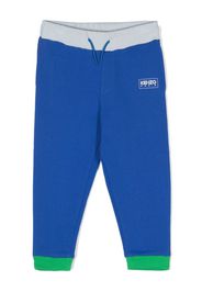 Kenzo Kids Pantaloni sportivi con design color-block - Blu