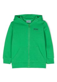 Kenzo Kids logo-print zip-up sweatshirt - Verde