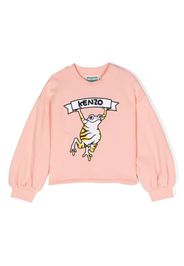 Kenzo Kids Paris-print cotton sweatshirt - Rosa