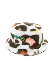 Kenzo Kids Cappello bucket leopardato - Grigio