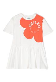 Kenzo Kids logo-print cotton dress - Bianco