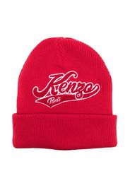 Kenzo Kids Berretto a coste con applicazione - Rosso