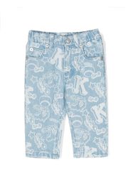 Kenzo Kids Jeans con ricamo - Blu