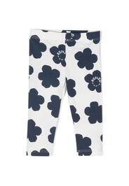 Kenzo Kids floral-print cotton leggings - Bianco