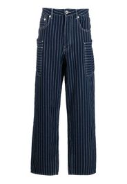 Kenzo Jeans dritti in stile cargo a righe - Blu