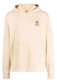 Kenzo logo-embroidered cotton hoodie - Toni neutri