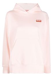 Kenzo logo-embroidered cotton hoodie - Rosa