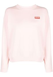 Kenzo logo-embroidered cotton sweatshirt - Rosa