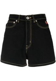 Kenzo contrast-stitch denim shorts - Nero