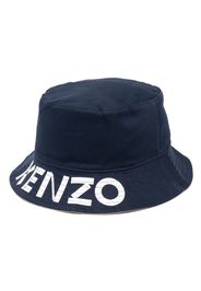 Kenzo logo-print reversible bucket hat - Blu
