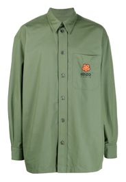 Kenzo Boke Flower-patch cotton shirt - Verde