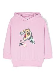 Kenzo Kids tiger-print cotton hoodie - Rosa