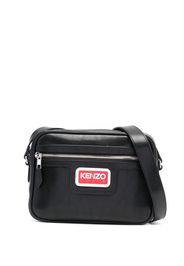 Kenzo logo-plaque zip-up crossbody bag - Nero
