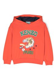 Kenzo Kids logo-print cotton hoodie - Rosso