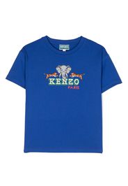 Kenzo Kids logo-print short-sleeve T-shirt - Blu